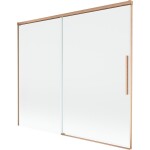 MEXEN/S - Rox vaňová zástena 2-krídlová posuvná 180 x 150, transparent, meď kartáčovaná 8C9-180-001-65-00