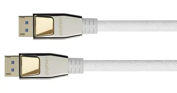 Python DisplayPort 2.0 biela / Prípojný kábel DisplayPort - DisplayPort / 8K 60Hz / 54 Gbit/s / 3 m / Nylon (DP20-PY030W)