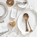 Bastion Collections Keramický oválny tanierik White/Brown srdce