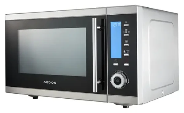 Medion MD15501 strieborno-čierna / Mikrovlnná rúra / 2500 W / 25 l / teplovzdušná / gril (50076186)