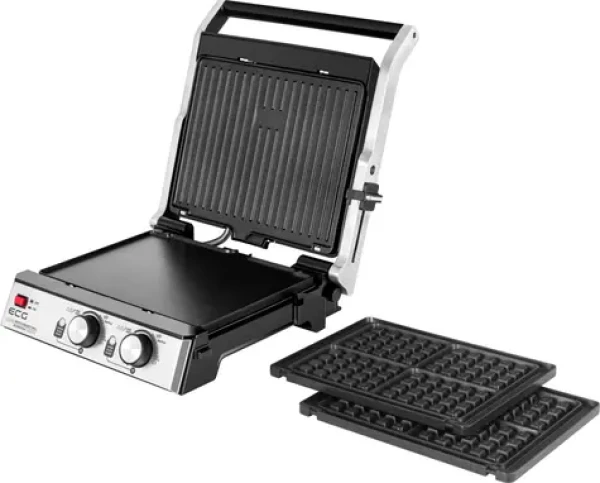 ECG KG 2033 Duo Grill amp; Waffle / elektrický gril / 2000 W / 290 x 230 mm / 2 termostaty / 3 platničky (100000776666)