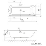 AQUALINE - NISA obdĺžniková vaňa 170x75x42cm, biela A1775
