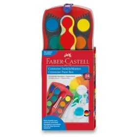 Faber-Castell Akvarelové farby v červenom puzdre / 24ks (125031)