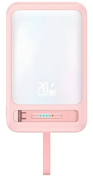USAMS CD219 XM Series ružová / Power Bank / 10000mAh / Bezdrôtové nabíjanie 15W / PD 20W / Magnetický (10KCD21904)