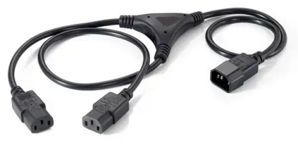 Equip C14 - 2x C13 čierny / Y napájací kábel / 1,6 m / 250 V / 10 A (112210)