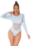 Sexy Koucla Body with Mesh Insert and long sleeves lilac Einheitsgroesse