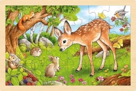 GOKI Drevené puzzle Kolúšok