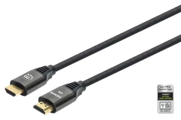 Manhattan Ultra High Speed čierna / HDMI kábel / HDMI (M) - HDMI (M) / 1 m / Ethernet / 48 Gbit/s / HDCP 2.3 (355933)