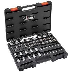 Vigor sada nástavcov pre nástrčný kľúč, 1/2 (12.5 mm), 1/4 (6,3 mm), 3/8 (10 mm), 60-dielna, V7920N; V7920N