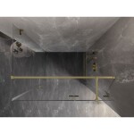 MEXEN/S - Lunar T sprchovací kút dvere krídlové pravá 75 x 100, transparent, zlato kartáčovaná 834T-075-100-55-00-P