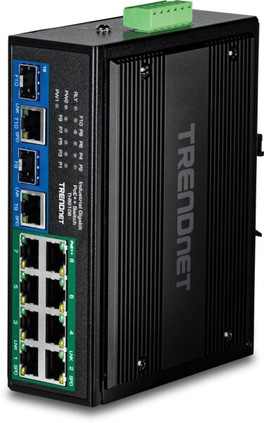 TRENDnet TRENDnet 10-Port Industrial Gigabit 400W PoE++ DIN-Rail Swit