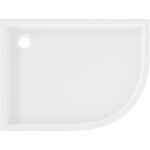 MEXEN - Flow+ Sprchová vanička štvrťkruh asymetrická ľavá 90 x 80, biela lesk 46Q108090LH