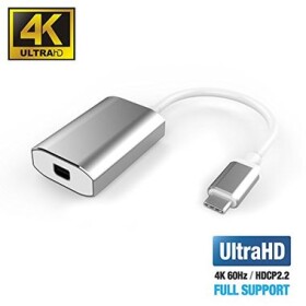 PremiumCord Prevodník USB 3.1 (USB-C) na mini DisplayPort / rozlíšenie 4K / 2K@60Hz / strieborná (ku31dp03)