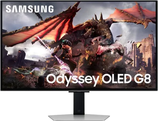 32" Samsung Odyssey G8 OLED strieborná / Monitor / 3840x2160 / 240Hz / HDR10+ Gaming / HDMI / DP / Wi-Fi (LS32DG802SUXEN)