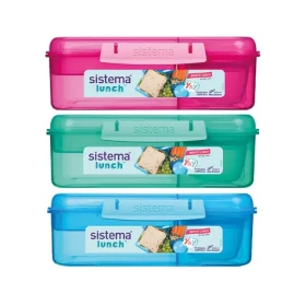 Sistema Lunch Bento Delený desiatový box s nádobou na jogurt a 2 tácky 1.65 l mix farieb (9414202416902)