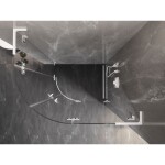 MEXEN/S - Lunar L sprchový kút štvrťkruh krídlový pravá 100 x 70, transparent, biela 833L-100P-070L-20-00