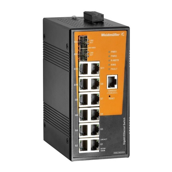 Weidmüller IE-SW-AL14M-12GT-2GESFP priemyselný ethernetový switch 10 / 100 / 1000 MBit/s; 2682360000