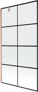 MEXEN/S - Next vaňová zástena FIX 100 x 150, čierna vzor, meď kartáčovaná - 895-100-000-00-70-77 895-100-000-00-77-65