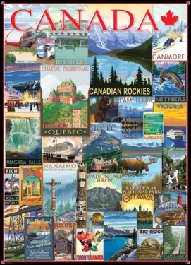 EUROGRAPHICS Puzzle Plagáty z ciest Kanadou