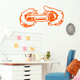 Veselá Stena Samolepka Joystick Farba: oranžová, Veľkosť: 80 x 40 cm