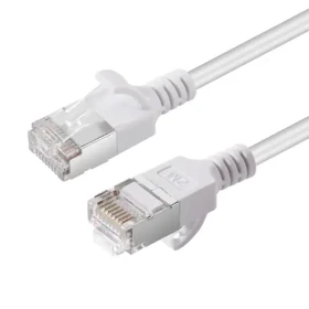 MicroConnect CAT6a U/FTP Slim biela / Patch kábel / 7,5 m / LSZH / RJ-45 (V-FTP6A075W-SLIM)