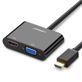 Ugreen Adaptér HDMI (M) - HDMI (F) amp; VGA (F) amp; 3.5mm Jack (F) 0.3m čierna (6957303847440)