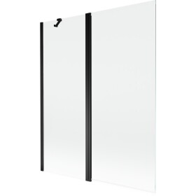 MEXEN - MIST vaňová zástena 140x150 cm 6mm f+s, čierna, číra 8A9-140-011-70-00