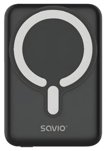 Savio BA-12 čierna / Powerbanka / 10000 mAh / magnetické bezdrôtové nabíjanie / USB-C PD 20W (BA-12)