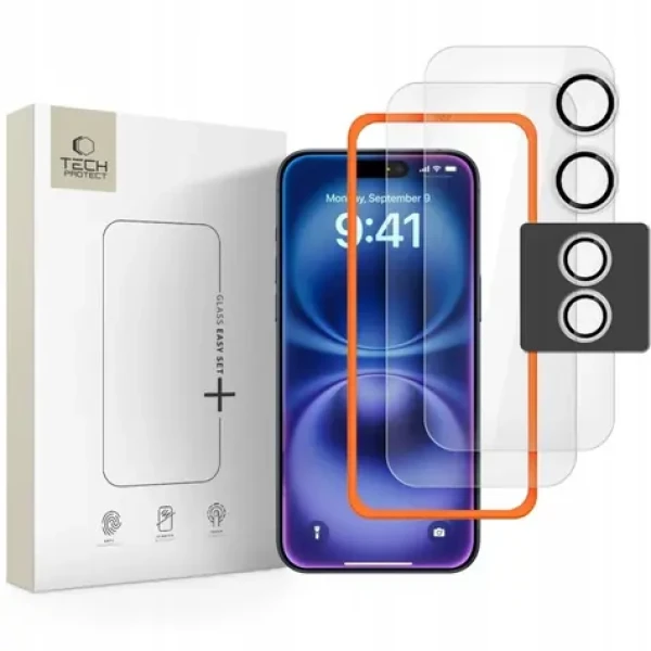 Tech-Protect Easy Set+ transparentný / Ochranné sklo / Apple iPhone 17 / 3 ks (THP4542)