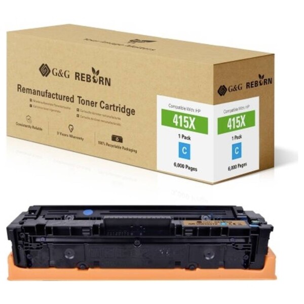 G&G Reborn remanufactured toner náhradný HP 415X zelenomodrá 6000 Seiten kompatibilná toner; 21274