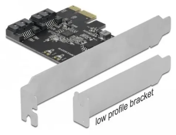 DeLock PCI Express karta 2x SATA / Radič / PCIe x1 / SATA III 6 Gb/s / JMB582 (90431)