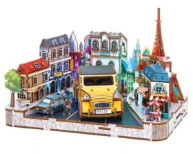 2KIDS TOYS 3D drevená skladačka Miniatúrna scéna Európske mestečko