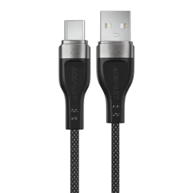 Acefast C11-04 čierna / Kábel / USB-A - USB-C / magnetický / 1,2 m / 3 A