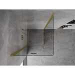 MEXEN/S - Mist-F Duo sprchovací kút skladacie dvere 70 x 70, transparent, zlato kefovaná 8A6-070L-070P-55-00