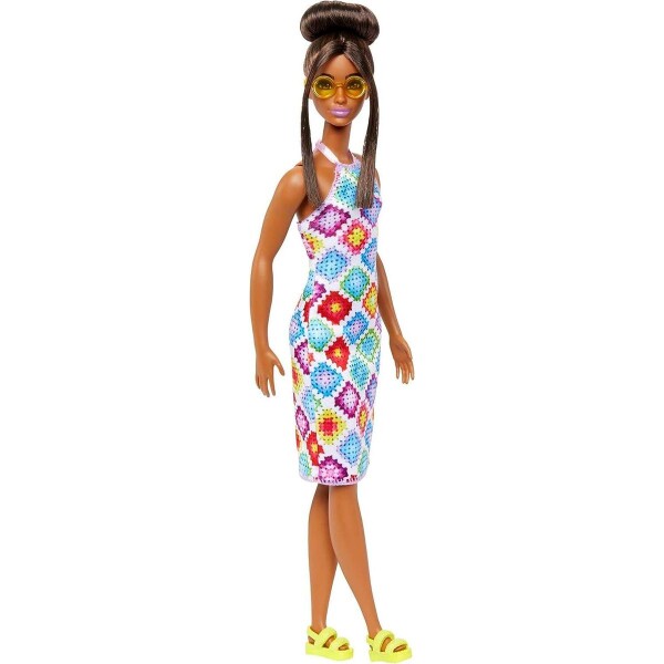 Mattel HJT07 Barbie Modelka (Fashionistas) - Bábika vo farebných šatách