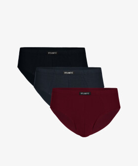 Klasické pánske nohavičky ATLANTIC 3Pack - čierna/sivá/vínová M