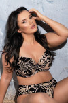 Dámske brazílske plavky SF 185/5/B Mocca with Black - Ava 3XL béžová s černou