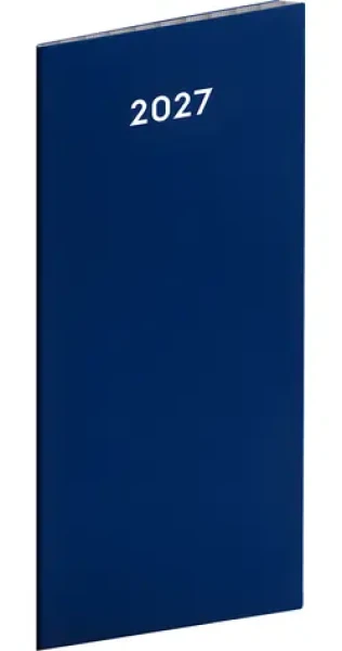 NOTIQUE Vreckový diár Modrý 2027 / Mesačný diár / 8 x 18 cm