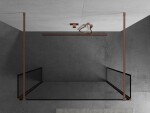 MEXEN/S - Kioto Sprchová zástena WALK-IN voľne stojaca 110 x 30 x 30, čierny vzor, meď kartáčovaná 800-110-030-222-65-70-030