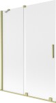 MEXEN/S - Velar dvojkrídlová posuvná vaňová zástena 130 x 150, dekor, zlatá kartáčovaná 896-130-000-31-55