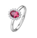 Brosway Elegantný strieborný prsteň Fancy Passion Ruby FPR75 mm