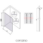 CERANO - Sprchová zástena Walk-in Crystal Ľ/P - 10 mm - bezvzperový systém - čierna matná, grafitové sklo - 120x200 CER-8050BD82695