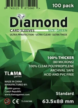 TLAMA games Obaly na karty Diamond Green: Standard (63,5x88 mm) (80 mikrónov, 100 ks)