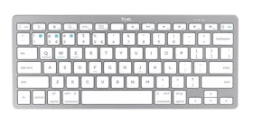 Trust BASICS strieborná / Bezdrôtová klávesnica / membránová / Bluetooth / US Layout (24651)