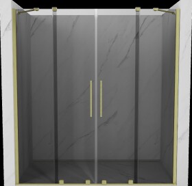 MEXEN/S - Velar Duo posuvné sprchové dvere 170, grafit, zlatá kartáčovaná 871-170-000-42-55