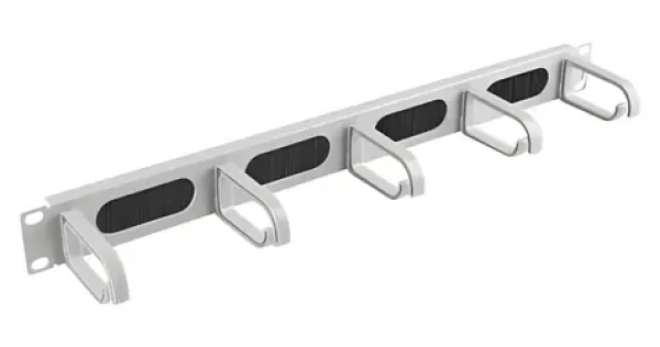 Lanberg 19" kefový organizér káblov 5 krúžkov Typ B šedý / Organizér káblov / 1U / kov, plast (AK-1203-S)