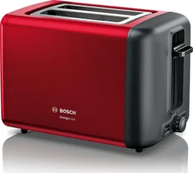 BOSCH TAT3P424DE červeno-čierna / Hriankovač / 970 W / 2 sloty / rozpekacia mriežka / rozmrazovanie (TAT3P424DE)