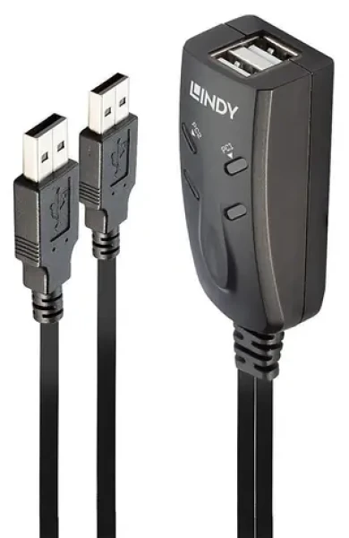 Lindy USB prepínač klávesnice a myši čierna / KVM switch / 3x USB 2.0 / kábel 1,1 m (32165)