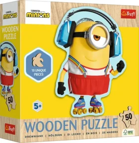 Trefl - Puzzle - Drevené obrysové puzzle Mimoni: Šialený Mimoň