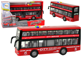 Mamido Poschodový autobus s efektmi a frikčným pohonom 1:16 červený